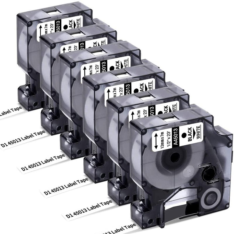 FreshWorld Replace for Dymo D1 Label Tape 45013 for Dymo Label Maker Refills d1 a45013 Black on White 1/2In x 23Ft Compatible with DYMO LabelManager 160 210D 260D/P 280 360D 420P PnP 220 500TS 450DUO - Image 1